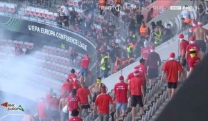Les images des incidents lors du match Nice/FC Cologne de LIgue Europa Conference