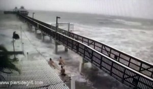 Ils partent nager en mer pendant l'ouragan Ian