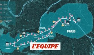 La carte animée du parcours du marathon - Athlé - JO 2024