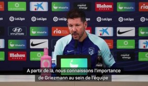 Atlético - Simeone : "On connaît l’importance de Griezmann au sein de l'équipe"