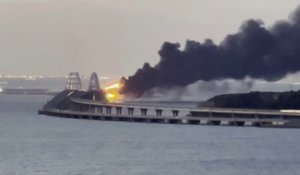 Le pont de Kertch, reliant la Crimée à la Russie, touché par un incendie
