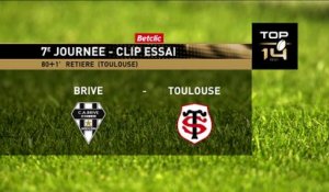 TOP 14 - Essai de Arthur RETIERE 2 (ST) - CA Brive - Stade Toulousain - Saison 2022:2023