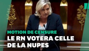 Marine Le Pen annonce que le Rassemblement national votera la motion de censure de la NUPES
