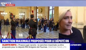 Marine Le Pen s'exprime à la sortie de la réunion du bureau de l'Assemblée nationale: "Voilà une procédure où on est jugé par ses adversaires politiques, qui en réalité jugent vos idées politiques"