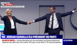 Présidence du RN: Marine Le Pen annonce la victoire de Jordan Bardella