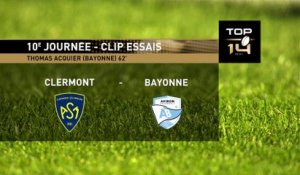 TOP 14 - Essai de Thomas ACQUIER (AB) - ASM Clermont - Aviron Bayonnais - Saison 2022:2023