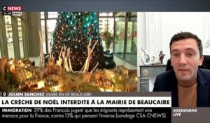Un invité qualifie de "dérapage" de la part du Maire de Beaucaire la mise en place d'une crèche de Noël dans sa mairie et provoque la polémique dans "Morandini Live" - VIDEO