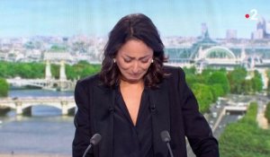 Les larmes de Leïla Kaddour sur le plateau du JT de 13h (France 2) suite à la mort de Pascal Josèphe