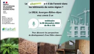 Webinaire de la DREAL Auvergne-Rhône-Alpes :  Les perspectives du chanvre dans le batiment