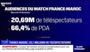 France-Maroc: 20,7 millions de téléspectateurs, le record de l'année