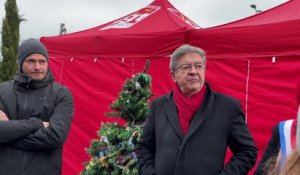 Jean-Luc Mélenchon auprès des salariés de GRDF à Saint-Etienne