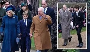 James Viscount Severn, 15 ans, a l'air pimpant en costume élégant pour la promenade de Noël avec pap