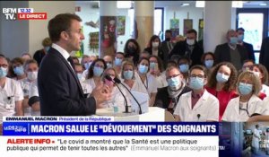 "Un jour de crise sans fin": Emmanuel Macron veut sortir de "l'épuisement" des soignants