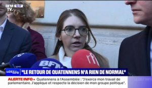 Le retour d'Adrien Quatennens "n'a rien de normal", juge Aurore Bergé