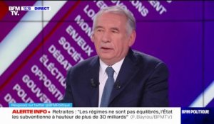 François Bayrou, président du Modem, sur la réforme des retraites: "L'État subventionne les régimes à hauteur de 30 milliards d'euros"