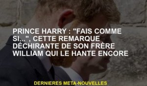 Prince Harry: "Donnez comme si ...", cette remarque déchirante de son frère William qui le hante tou