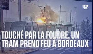 À Bordeaux, un tram prend feu après avoir été touché par la foudre