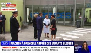 Emmanuel et Brigitte Macron sont arrivés au CHU de Grenoble auprès des victimes de l'attaque d'Annecy