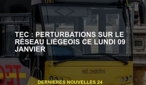 TEC: perturbation du réseau Liège ce lundi 09 janvier