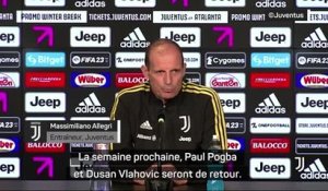 Juventus - Allegri : "La semaine prochaine, Pogba et Vlahovic seront de retour"