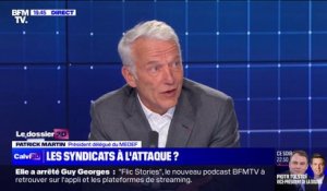 Retraites: "Le débat est en train de dériver vers un référendum pro ou anti-Macron", déplore Patrick Martin (Medef)