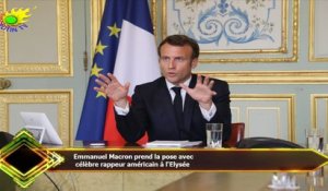 Emmanuel Macron prend la pose avec  célèbre rappeur américain à l'Elysée