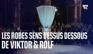 Les robes sens dessus dessous du défilé Viktor & Rolf à la Fashion Week de Paris