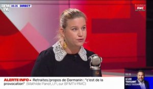 "C'est eux qui veulent mettre le pays à feu et à sang": Mathilde Panot réagit aux propos de Gérald Darmanin