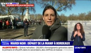 Réforme des retraites: le cortège s'élance à Bordeaux