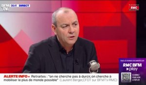 Laurent Berger (CFDT) sur les retraites: "Si le gouvernement persiste, il fait une faute démocratique qu'il paiera très cher"