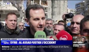 Bachar El-Assad, président syrien, sur l'arrivée tardive de l'aide internationale: "Ici, l'aspect politique existe mais l'aspect humanitaire est inexistant pour l'Occident"