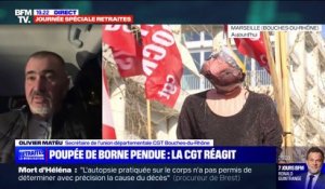 Poupée à l'effigie d'Élisabeth Borne pendue: "Quand on ne veut pas sa tête sur une poupée, on ne fait pas de politique" réagit la CGT