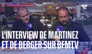 "On s'entend bien et on se respecte": Philippe Martinez et Laurent Berger ensemble sur le plateau de BFMTV