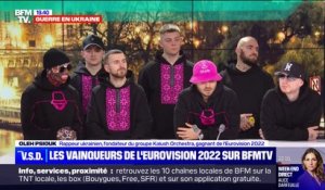 Les vainqueurs ukrainiens de l'Eurovision 2022, Kalush Orchestra, expliquent le sens de leur chanson Stefania, sur BFMTV