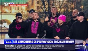 Les vainqueurs ukrainiens de l'Eurovision 2022, Kalush Orchestra, jouent leur tube Stefania, sur BFMTV