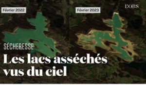 Sécheresse en France : ces images avant/après montrent comment le niveau des lacs a diminué