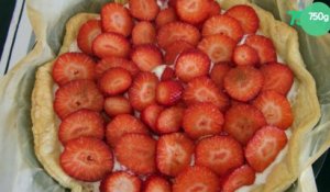 Tarte aux fraises, yaourt au citron et cannelle
