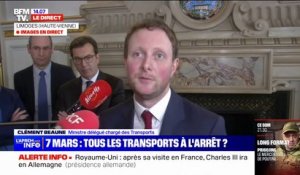 Face à la mobilisation du 7 mars, Clément Beaune appelle les Français qui le peuvent à "télétravailler"