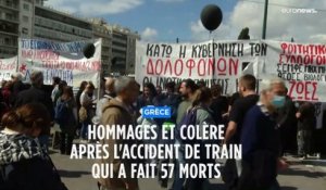 Grèce : hommages et colère après l'accident ferroviaire qui a fait 57 morts