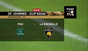 TOP 14 - Essai de Daniel IKPEFAN (SP) - Section Paloise - Stade Rochelais - Saison 2022:2023