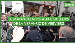 Le Manneken Pis de Bruxelles rhabillé aux couleurs de Verviers par la Vervi-Riz
