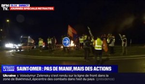 "Où est la démocratie?": à Saint-Omer, les manifestants bloquent un rond-point