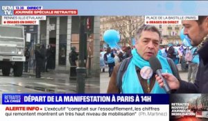 Retraites: pour ce manifestant parisien, le président reste "claquemuré dans son bureau"