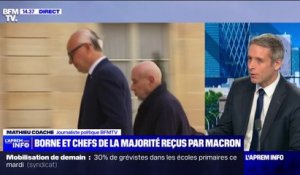 Elisabeth Borne et les chefs de la majorité sont reçus par Emmanuel Macron pour trouver un apaisement