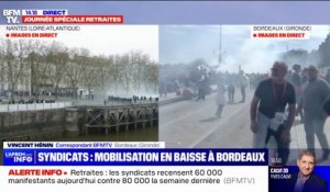 Réforme des retraites: une mobilisation en baisse à Bordeaux, avec 60.000 manifestants selon les syndicats