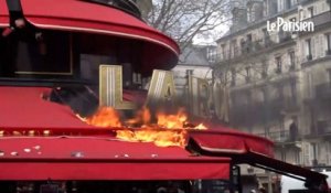 Réforme des retraites : début d'incendie à la Rotonde lors d'affrontements à Paris