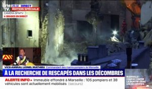 Recherche de rescapés à Marseille: "Il n'est pas question de baisser le rythme cette nuit", affirme Lionel Mathieu, commandant des marins-pompiers