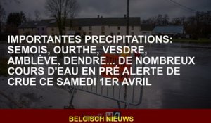 Importantes précipitations: Semois, Ourthe, Vesdre, Amblève, Dendre... de nombreux cours d'eau en pr