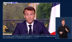 Réforme des retraites: "Un consensus n'a pas pu être trouvé, et je le regrette", affirme Emmanuel Macron