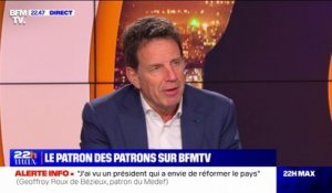 Geoffroy Roux de Bézieux (MEDEF): "J'ai vu un président qui a envie de réformer le pays (...) qui je pense, est prêt à changer de méthode"